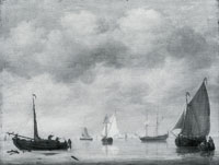 Jan van Os Dutch Vessels in Calm Water
