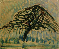 Piet Mondriaan Oil Sketch for Blue Apple Tree Series