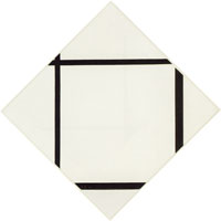 Piet Mondrian Tableau I: Lozenge with Four Lines and Gray