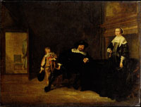 Pieter Codde Portrait of a Man, a Woman and a Boy in a Room