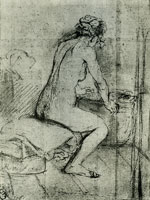 Rembrandt Seated Female Nude