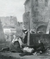 Thomas Wyck Women Washing Clothes in an Italianate Village