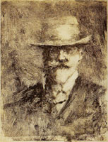 William Merritt Chase Self-Portrait Wearing a Hat