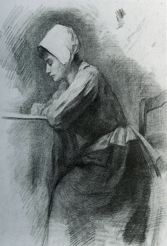 Piet Mondriaan - Girl with Bonnet Writing