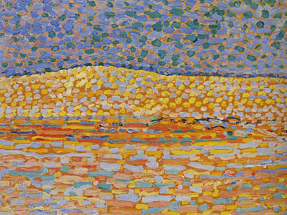 Piet Mondriaan - Pointillist Dune Study, Crest at Left