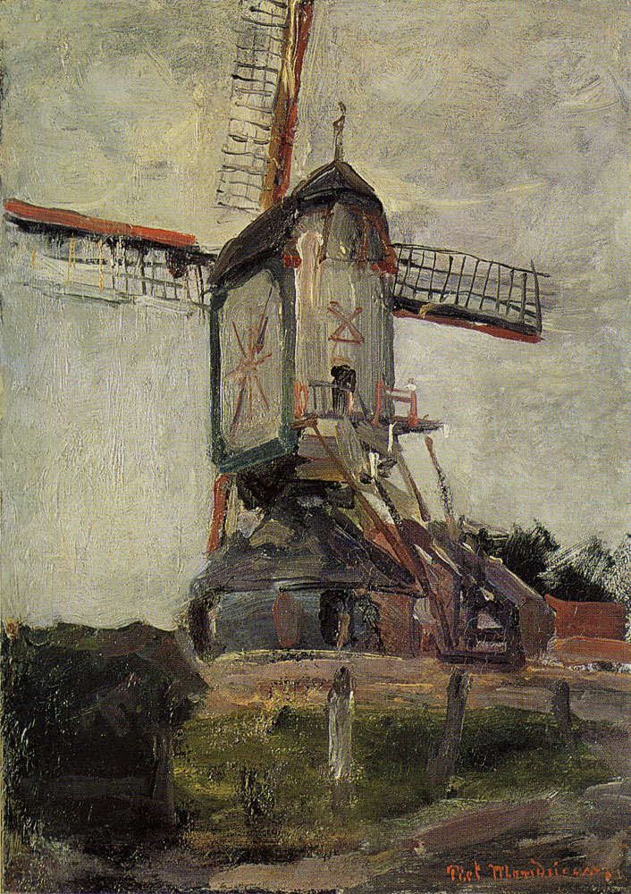 Piet Mondriaan - Post Mill at Heeswijk, Rear View