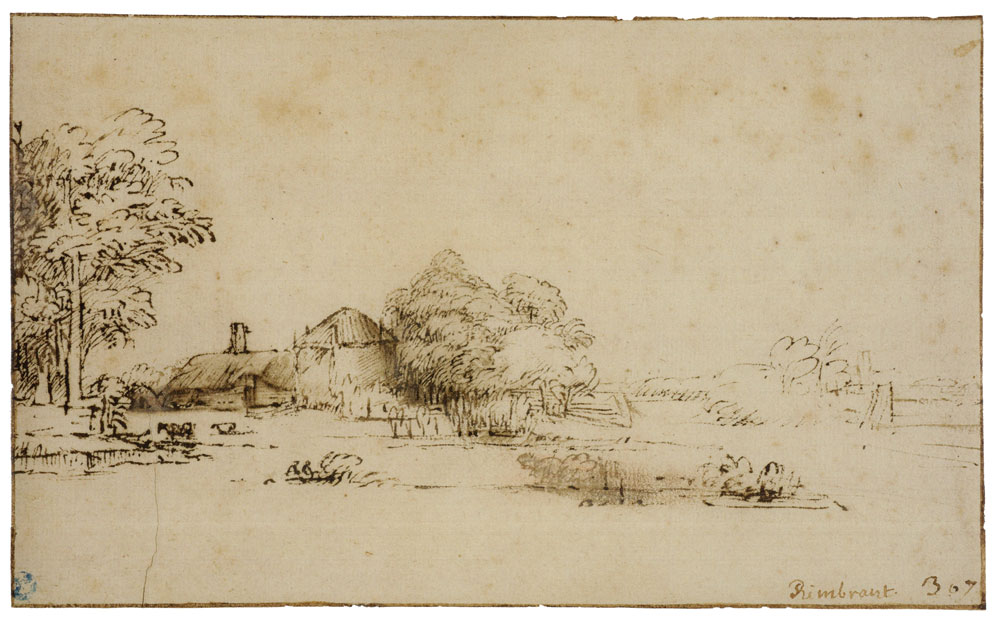 Rembrandt - A Farm-House and Trees