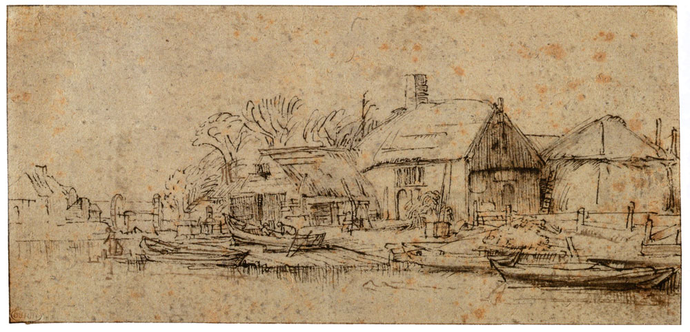 Rembrandt - Farm-Houses and Hay-Barn