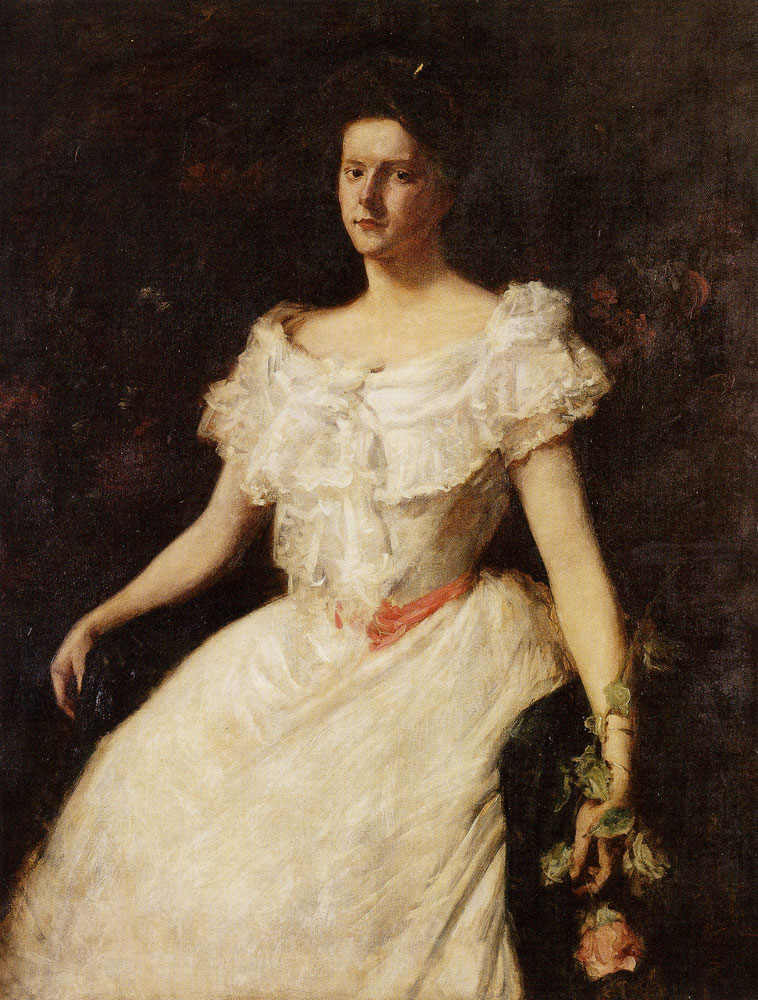 William Merritt Chase - Portrait of a Lady with a Rose (Miss M.S. Lukens)
