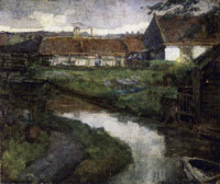 Piet Mondriaan Farmstead and Irrigation Ditch with Prow of Rowboat