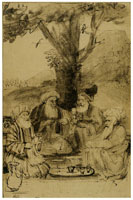 Rembrandt Four Orientals Seated Beneath a Tree