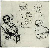 Rembrandt Four Studies of a Woman