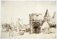 Rembrandt The Rijnpoort at Rhenen