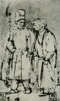 Rembrandt Two men in Discussion