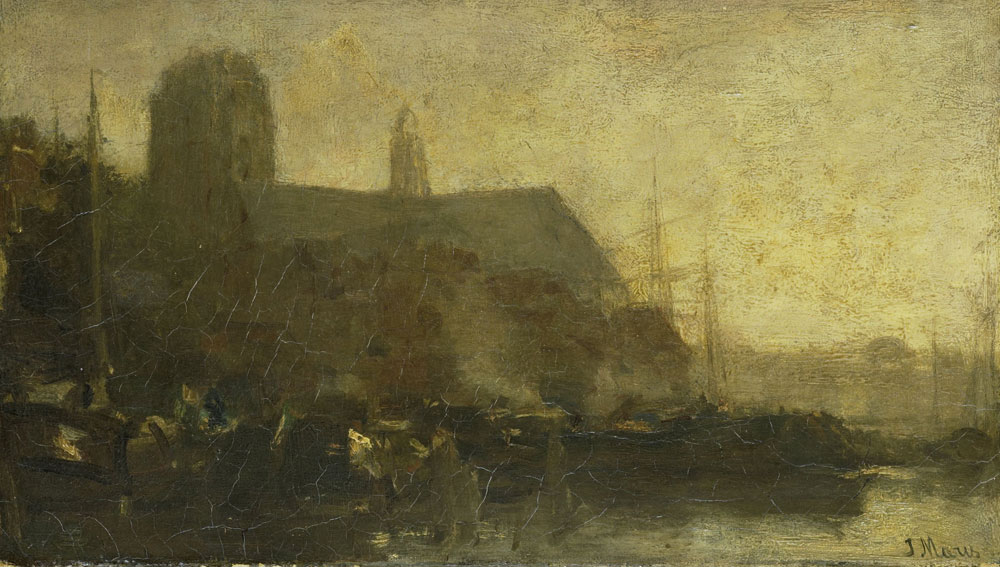 Jacob Maris - Ships in the Harbour of Dordrecht