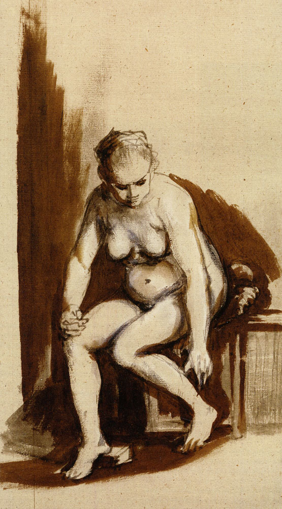 Johannes Raven - Female Nude Seated