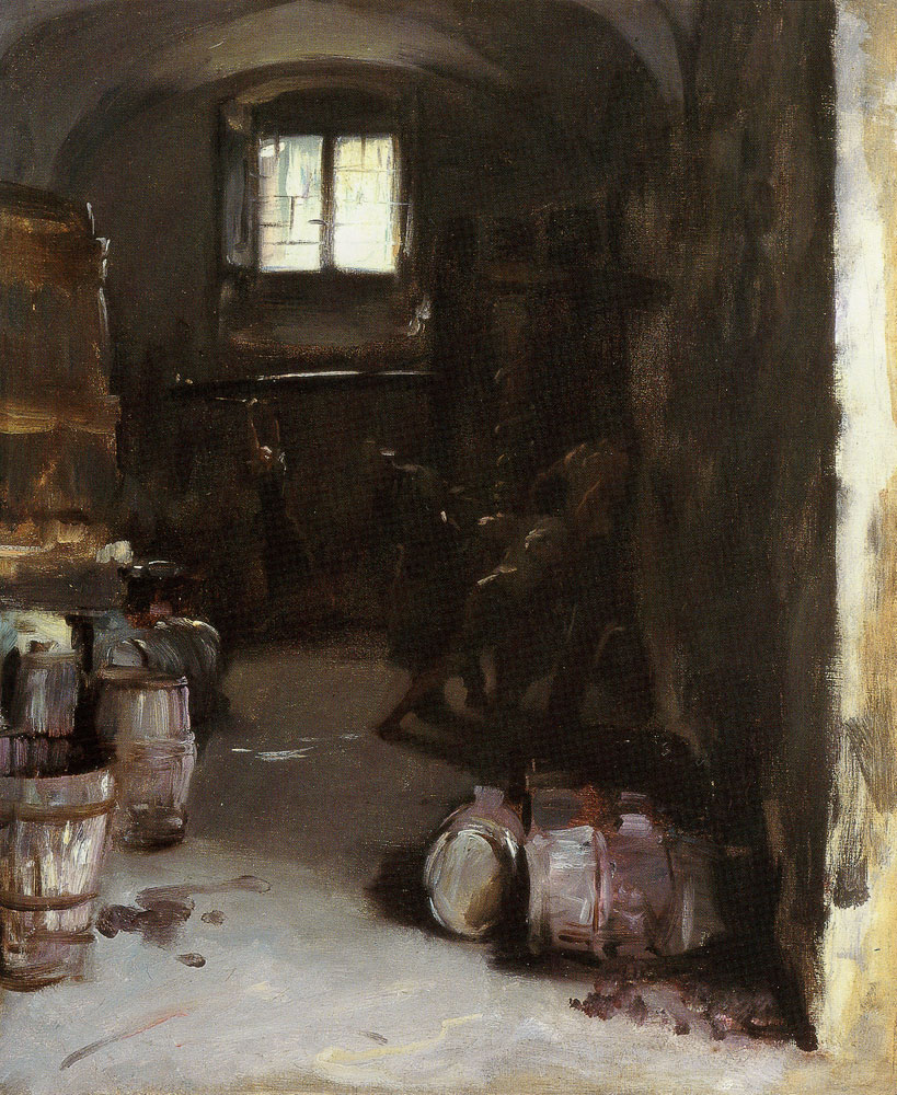 John Singer Sargent - Pressing the Grapes: Florentine Wine Cellar