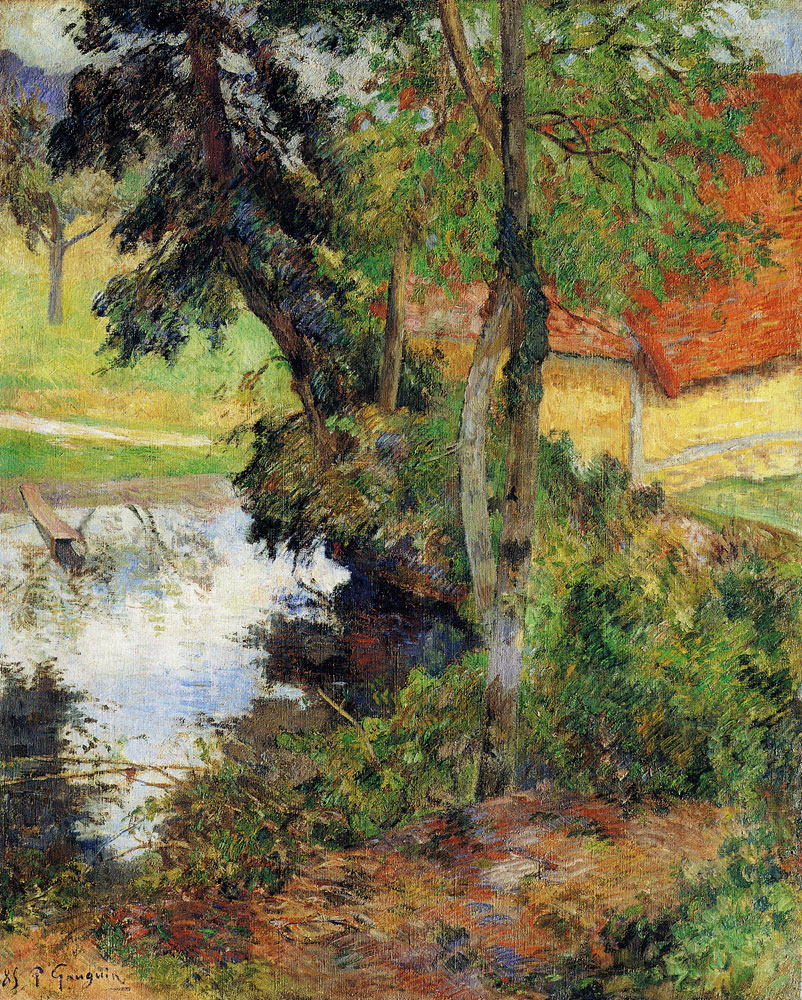 Paul Gauguin - Red Roof by the Water