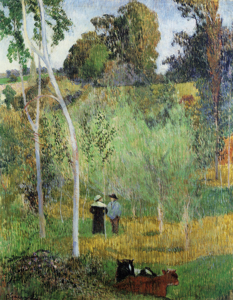 Paul Gauguin - Shepher and Shepherdess in Meadow