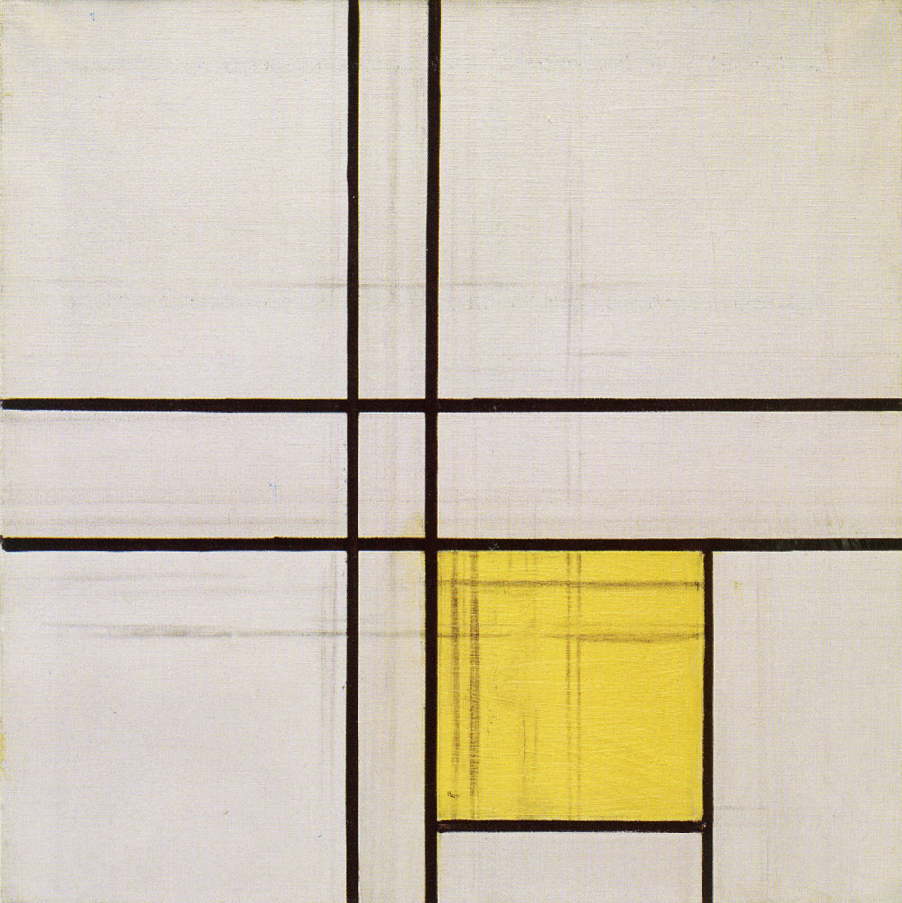 Piet Mondrian - Composition with Double Lines and Yellow (unfinished)
