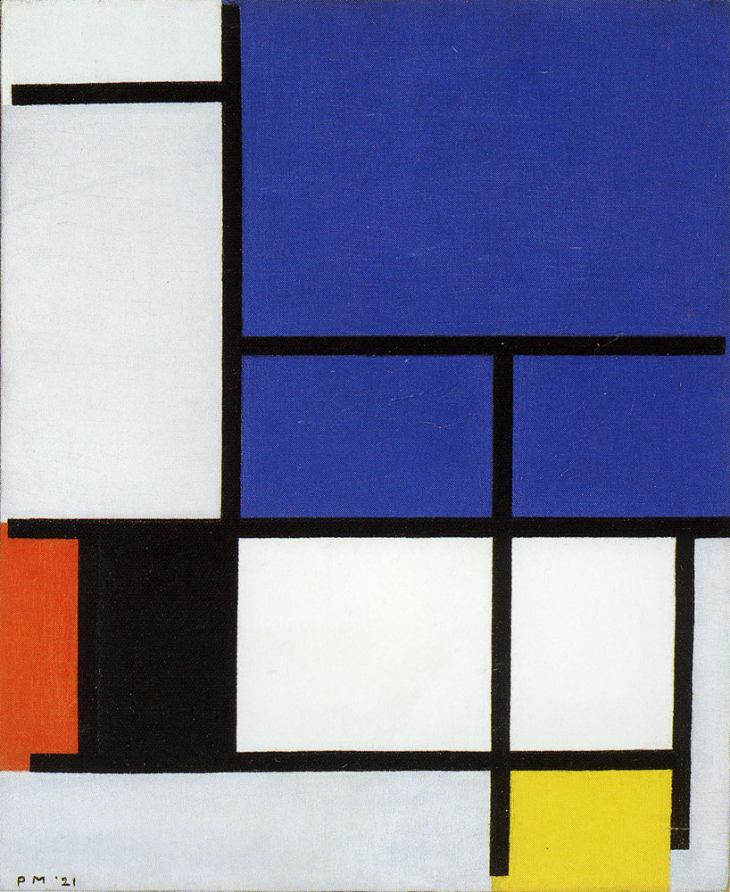 Piet Mondrian - Composition with Large Blue Plane, Red, Black, Yellow, and Gray