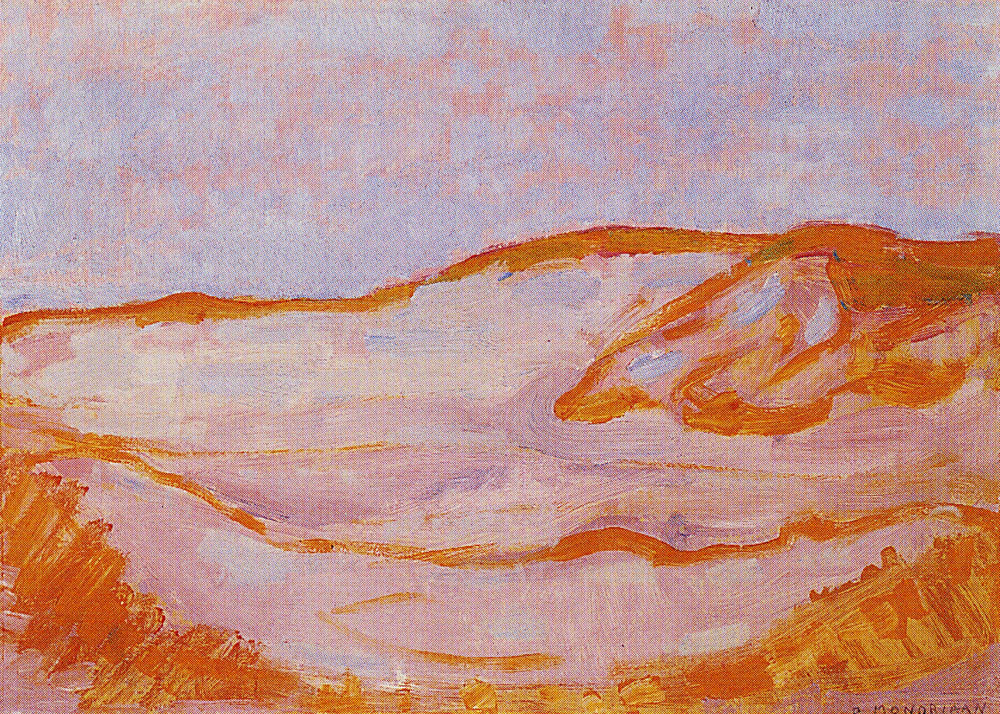 Piet Mondriaan - Dune Sketch in Orange, Pink and Blue