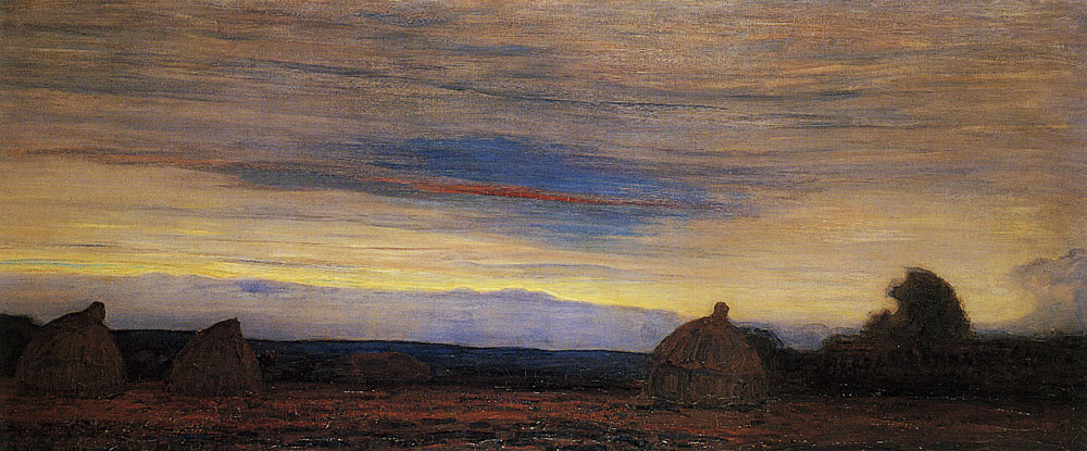Piet Mondriaan - Evening: Haystacks in a Field