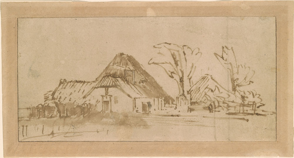 Rembrandt - Farm-Buildings and Trees