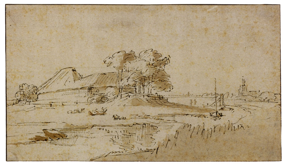 Rembrandt - A Farm-House with Trees