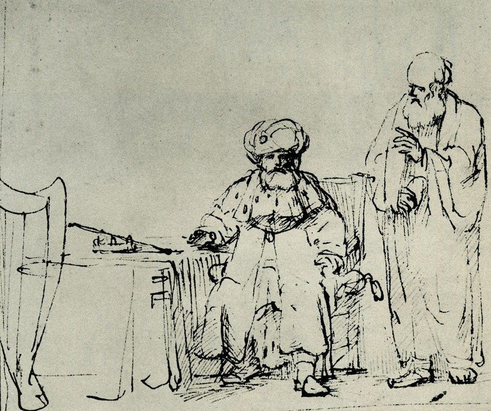 Rembrandt - Nathan Admonishing David