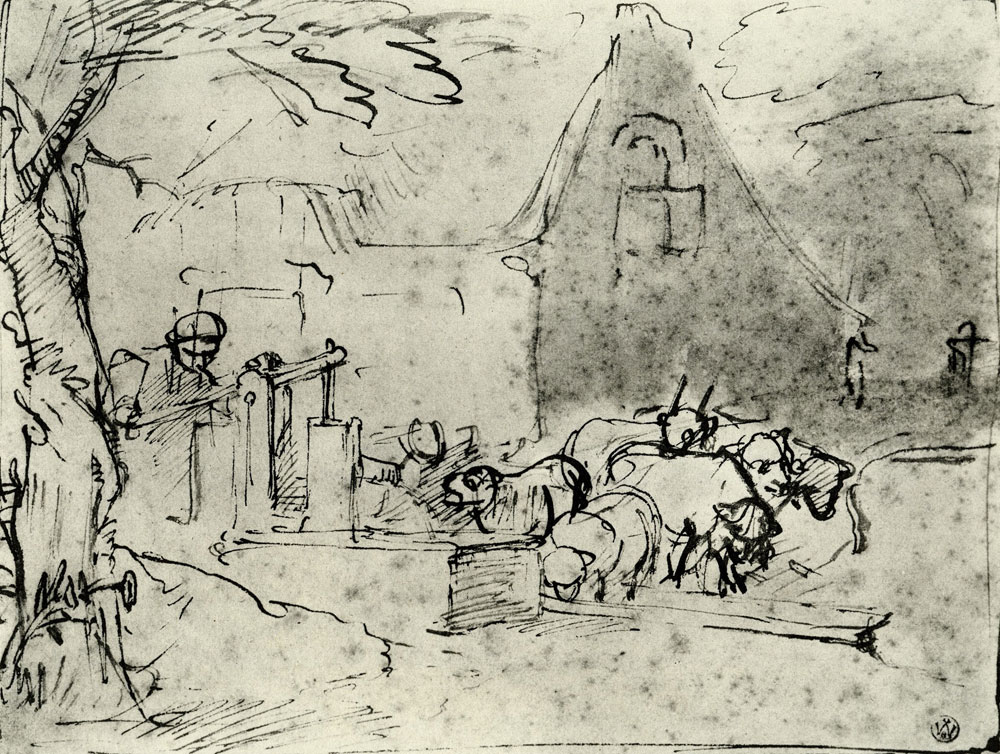 Rembrandt - A Shepherd Watering His Flock