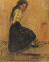 Edvard Munch - Half-Nude in a Black Skirt