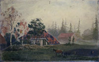 Edvard Munch Horse and Wagon in Front of Farm Buildings