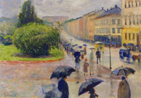 Edvard Munch Karl Johan in the Rain