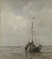 Jacob Maris Bluff-bowed Fishing Boat on the Beach at Scheveningen