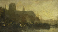 Jacob Maris Ships in the Harbour of Dordrecht