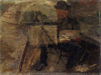 John Singer Sargent Man in a Gondola Sketching