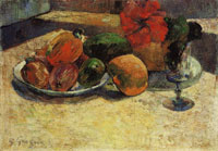 Paul Gauguin Still Life with Mangoes and Hibiscus