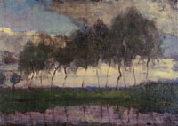 Piet Mondriaan Bend in the Gein with Row of Eleven Poplars IV