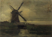 Piet Mondriaan - Broekzijder Mill in the Evening