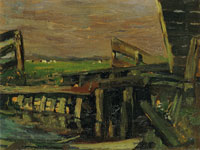Piet Mondriaan Tip-up Bridge in a Meadow