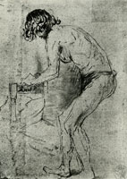 Rembrandt Male Nude Bent Forward