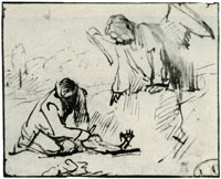 Rembrandt Tobias Disembowelling the Fish