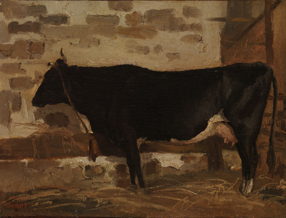 Jean-Baptiste-Camille Corot - Cow in a Barn