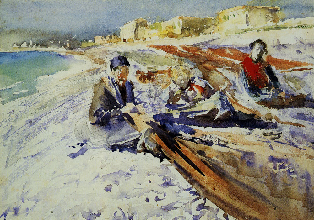 John Singer Sargent - Three Figures on a Beach