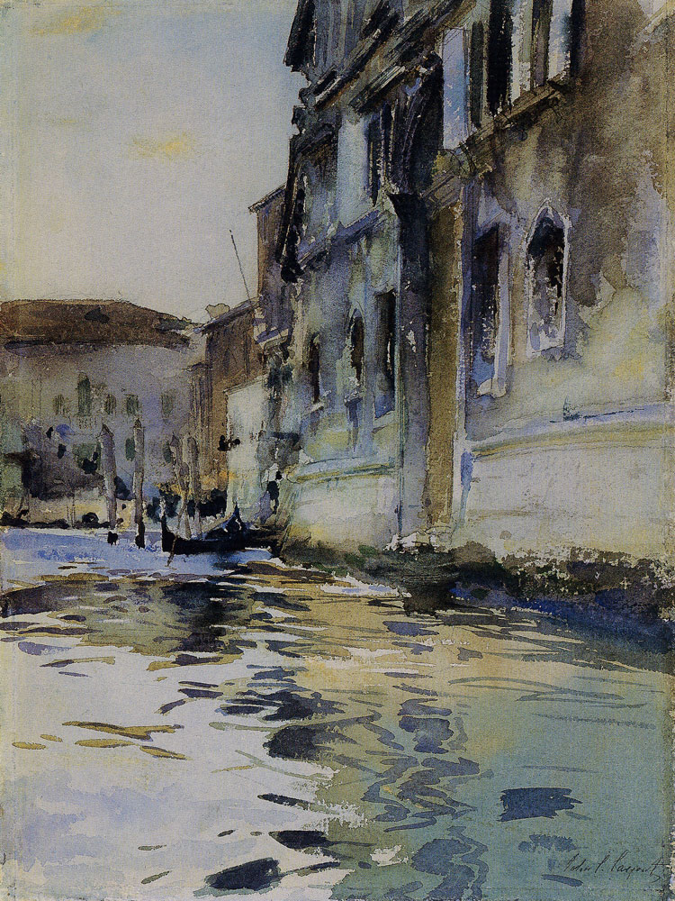 John Singer Sargent - Venetian Canal, Palazzo Contarini degli Scrigni e Corfu