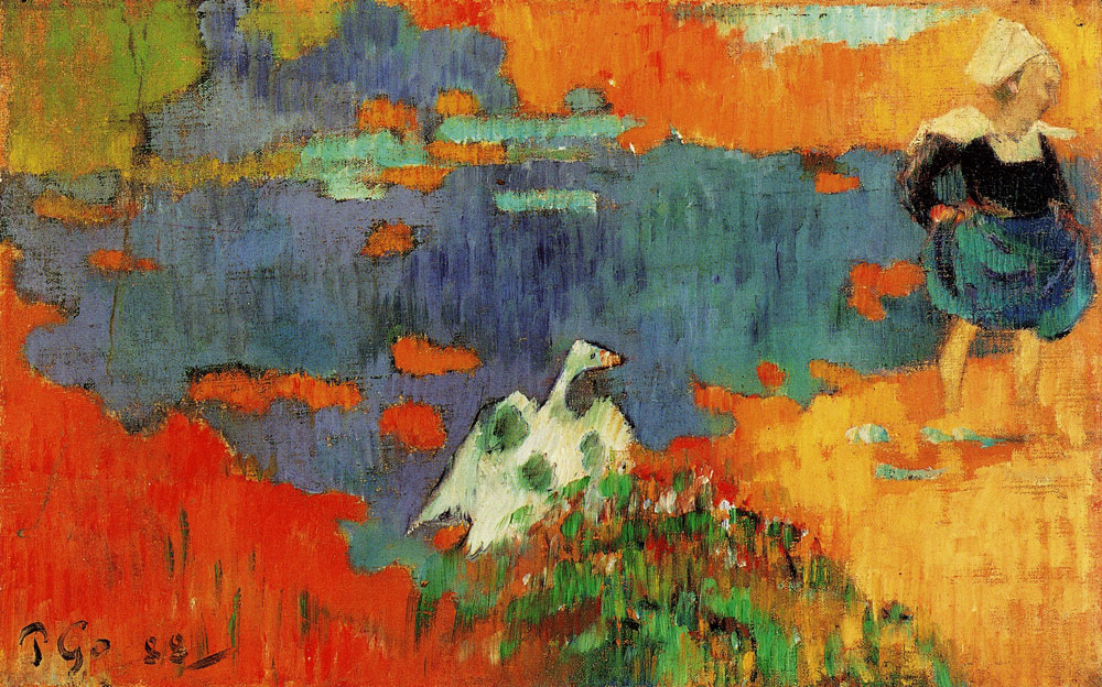 Paul Gauguin - Breton Woman and Goose by the Water