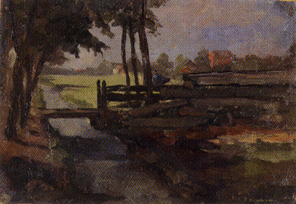 Piet Mondriaan - Irrigation Ditch with Bridge, Sketch