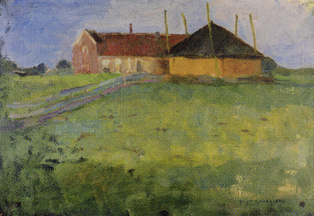 Piet Mondriaan - Farm Building with Haystack Viewed along the Horizon