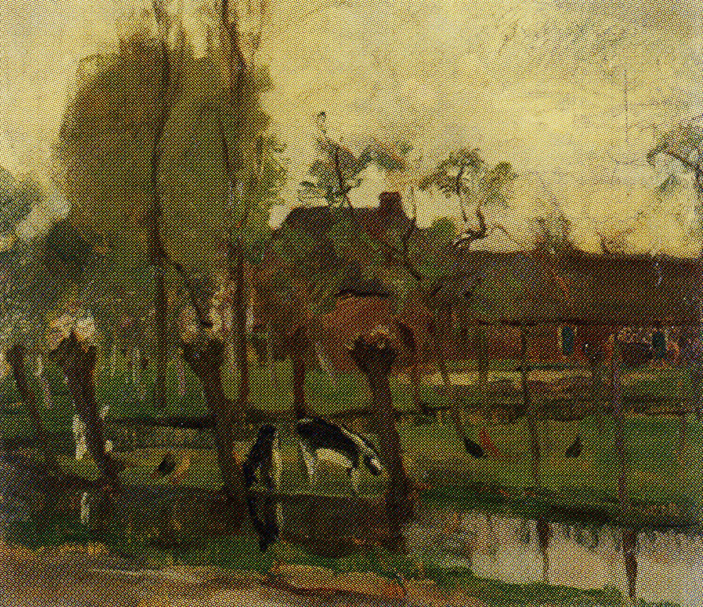 Piet Mondriaan - Farmstead with Willows on the Water II